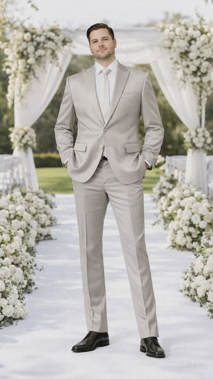 Rossiman Suit - Sateen Suit - Gray Shiny Suit