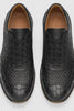 Marco Di Milano Roma Men's Shoes Black Genuine Caiman Crocodile / Woven Leather Fashion Sneakers