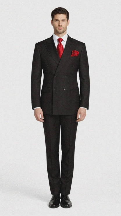 Rossiman Men’s Formal Black Slim Fit Suit – 3-Piece with Stylish Vest & Trousers
