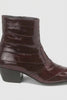 Los Altos Men’s Burgundy Genuine Eel Skin Leather Ankle Boots