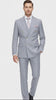 Mens Silver Grey Double-Breasted 3-Piece Suit – Classic Tailored Fit with Peak Lapel and Gold Buttons for Weddings, Church and Formal Events