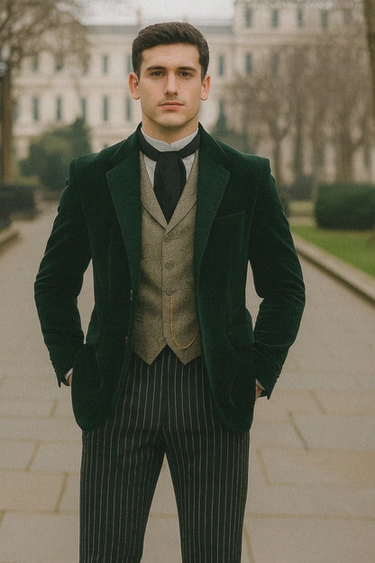 Emerald Velvet Roderick Smoking Jacket – Luxurious Men's Wear