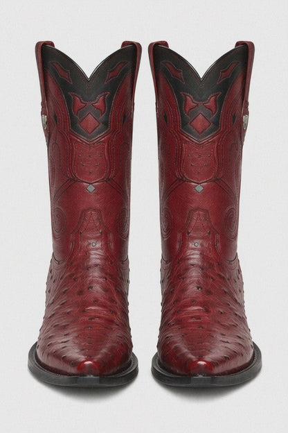 Men's Wild West Ostrich Skin Snip Toe Boots 29403