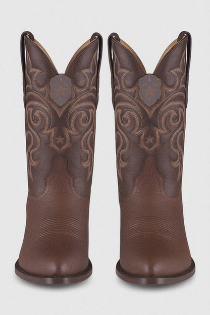 Brown Sharkskin Cowboy Boots J-Toe