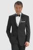 Mantoni 140s Wool 1-button Black Tuxedo