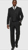 Mens Tiglio Rosso Suit - Wide Leg Baggy Pants - 100% Wool  Black Three-Piece Suit with Double-Breasted Vest and Peak Lapel