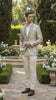Men’s Champaign Silver and Cream Embroidered Luxury Blazer – Floral Pattern Wedding & Party Dinner Jacket in Light Tan Color