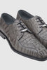 Mens Belvedere Chapo Caiman Crocodile Hornback Dress Shoe in Grey