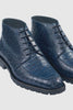 Navy Genuine Caiman Crocodile Belly Ankle Los Altos Boot