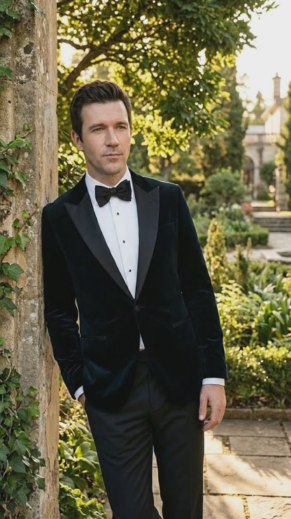 Mens Black Tuxedo Blazer – James Bond Inspired 007 Style Formal Dinner Jacket for Wedding and Evening Wear