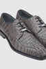 Mens Belvedere Chapo Caiman Crocodile Hornback Dress Shoe in Grey