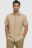 Mens Textured Plaid Walking Suit in Tan/cream by Dreams by Zacchi – 2 Piece Leisure Outfit with Matching Shirt and Pants - $99