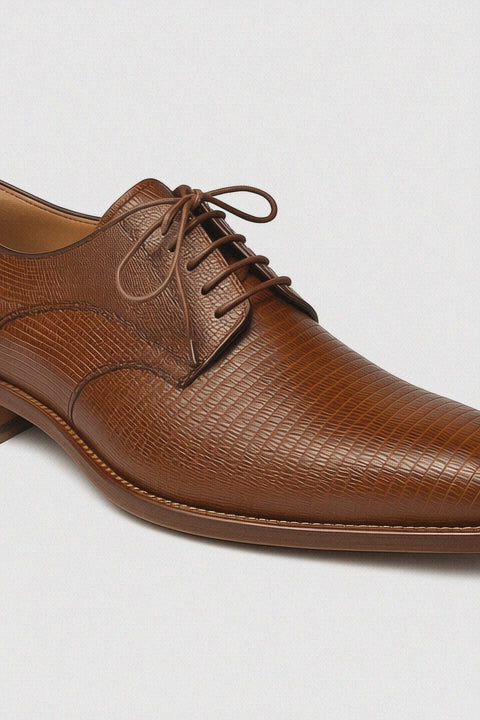 Mens Mezlan Pegaso Lizard Dress Shoe in Tan