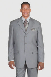 Mens Classic 3 button Suit in Grey