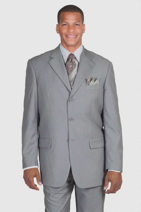 Mens Classic 3 button Suit in Grey