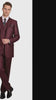 Mens Burgundy 3-Piece Suit – Burgundy Three Buttons Vested Suit - Pleated Pants Classic Fit Athletic Cut