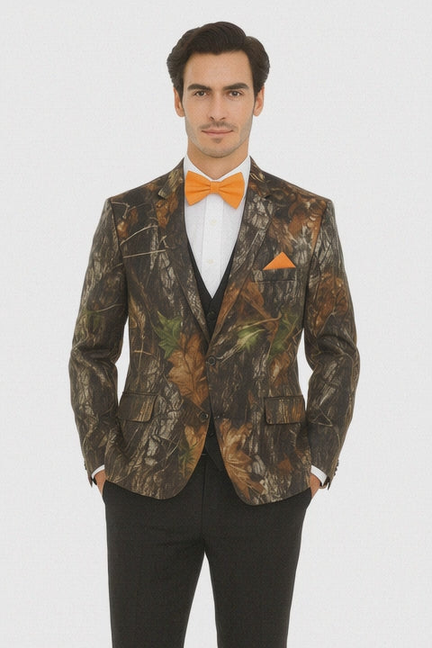 Western Tuxedo - Traje Para Hombre Novio - Cowboy Western Suit - Green and Brown Mix Pattern