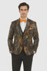 Western Tuxedo - Traje Para Hombre Novio - Cowboy Western Suit - Green and Brown Mix Pattern