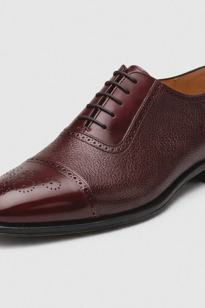 Mens Mezlan Murino Calf & Deerskin Cap Toe Dress Shoe in Black