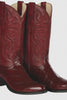 J Toe Cowboy Boots - J Toe Western Boots - Los Altos Boots - Mens Dress Cowboy Boot - Low Priced Burgundy Eel Cowboy Boots J-Toe- in  Burgundy