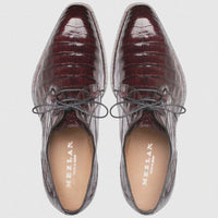 Men's Cratos Genuine Crocodile Burgundy Derby Shoes By Mezlan 