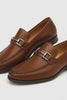 Mens Mezlan Brussels Metal Ornament Calfskin Loafer Dress Shoe in Tan