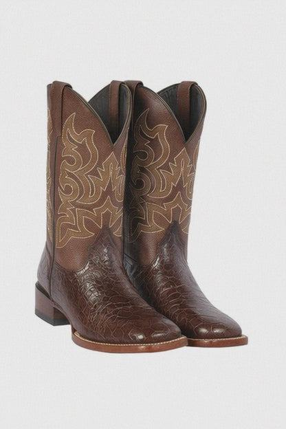 Botas de Tortuga Grabada Horma Rodeo Cuadrada
