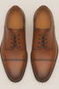 Mens Mezlan Republic Calfskin Cap Toe Blucher Dress Shoe in Tan