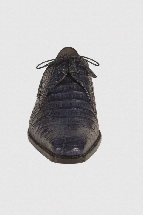 Mens Mezlan Anderson Caiman Crocodile Dress Shoe in Navy
