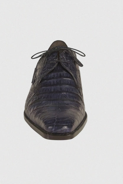 Mens Mezlan Anderson Caiman Crocodile Dress Shoe in Navy