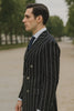 Black Pinstripe Suit - Gangster Suit - 1920's Suit - Double Breasted Suit
