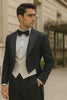 Mens Classic Black Tail Tuxedo with White Vest