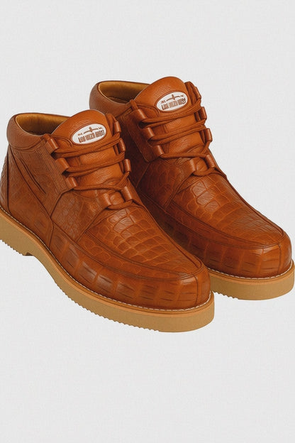 Los Altos Casual Cognac Full Caiman Skin Sneakers