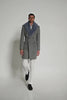 Men’s Light Grey Double Breasted Overcoat with Faux Fur Shawl Collar – Winter Luxury Coat Wool Fabric