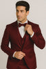Elite Burgundy Satin Suit – Wedding - Prom