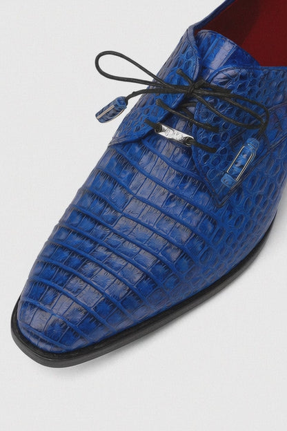 Marco Di Milano Lacio Electric Blue Caiman Crocodile Derby