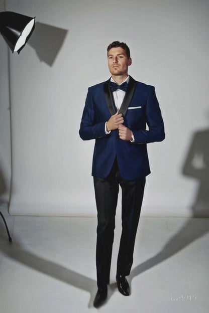 Arlan French-Blue Tuxedo with One Button