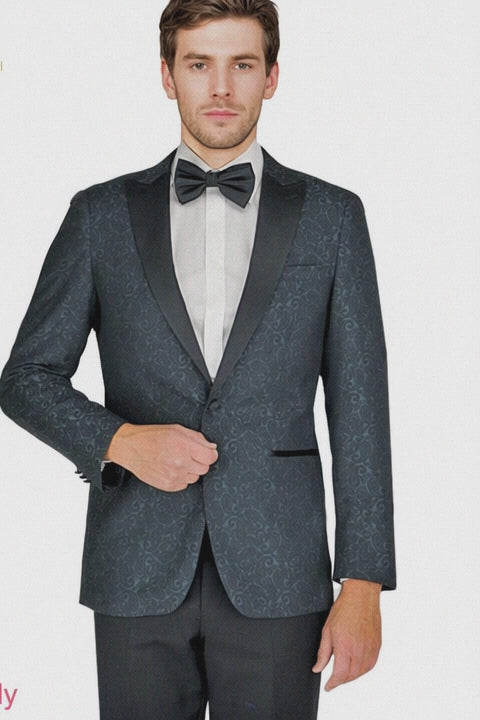 Arlan Paisly Tuxedo by Giorgio Fiorelli in Burgundy/Blue/Black