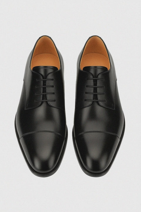 Mens Mezlan Republic Calfskin Cap Toe Blucher Dress Shoe in Tan