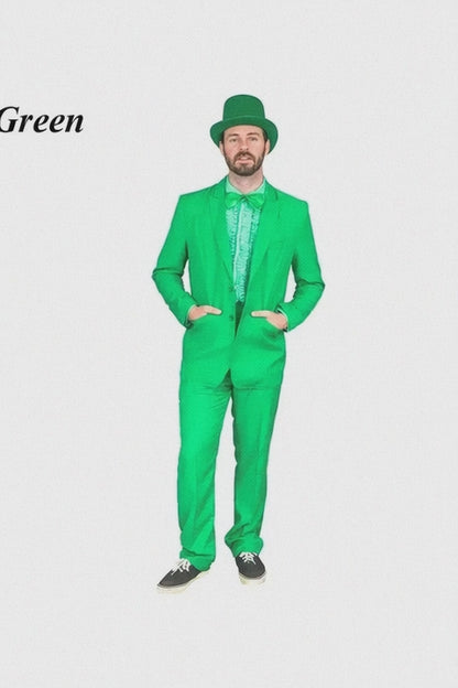 Vibrant Green Costume Suit with Matching Hat – Bold Party & Event Wear