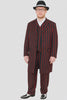 Mens Gangster Zoot Suit in 3 Colors  Chalk Stripe - Black and Red - Black and Gold - Black and White
