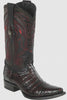 Black Cherry Caiman Cowboy Boots Snip Toe