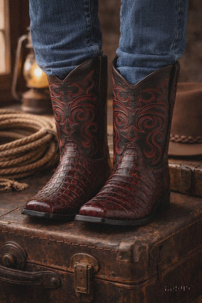 Men's Los Altos Caiman Tail Snip Toe Boots