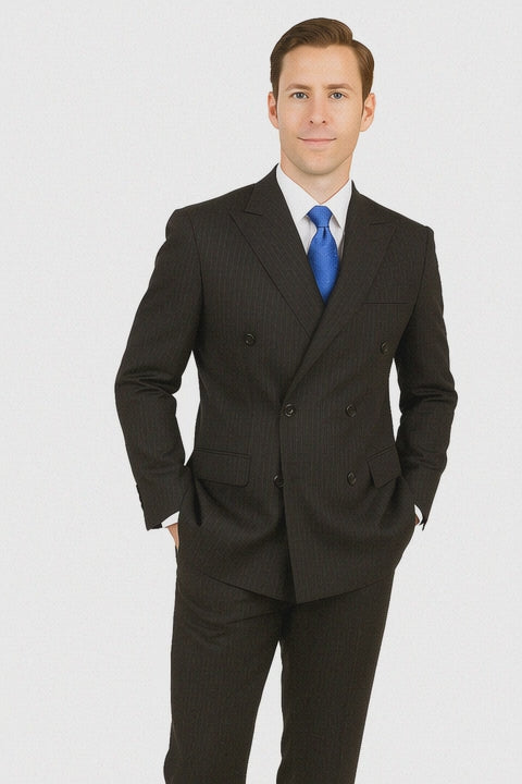 Giorgio Fiorelli Double-Breast Black Stripe Suit