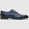 Marco Di Milano John Navy Shoes Exotic Caiman Crocodile / Woven Leather Dress Oxfords