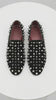 Men’s Black Studded Loafers with Silver Spikes – Luxury Slip-On Dress Shoes for Parties and Formal Events