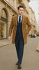 Men’s Camel Brown Wool Overcoat – Classic Long Dress Coat for Business and Casual Wear in Vecuna Color