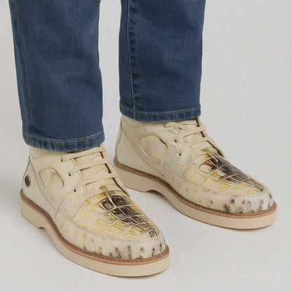 Men's Wild West Boots Caiman and Ostrich Skin Shoe 2ZA050249