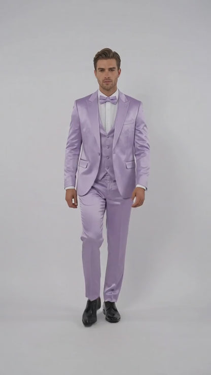 Men’s Lavender Tuxedo – Shiny Light Purple Wedding & Prom Tuxedo Suit