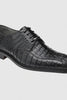 Mens Belvedere Chapo Caiman Crocodile Hornback Dress Shoe in Black